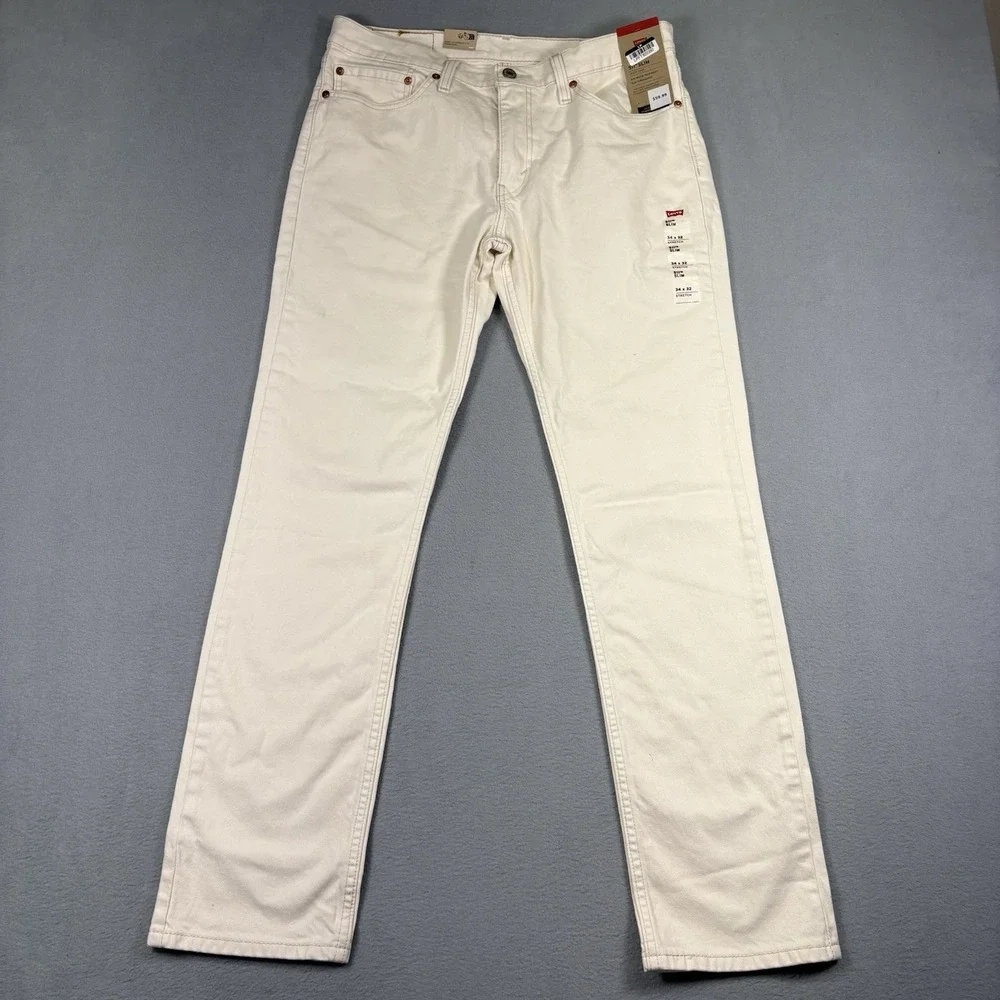 Levis 511 Slim Jeans Mens 34x32 White Stretch Denim Levi's Ease NWT